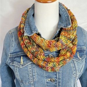 Infinity Scarf, Knit Lacy Scarf, Neck Warmer, Knit Cowl